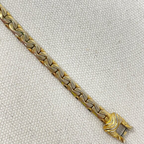 Goldette Link Bracelet Marked Vintage Gold-Tone Chain - Picture 5 of 13